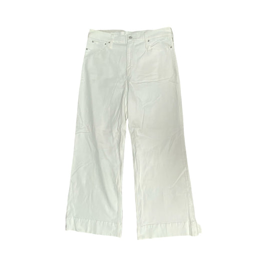 Jeans Wide Leg By J. Crew In White Denim, Size:18