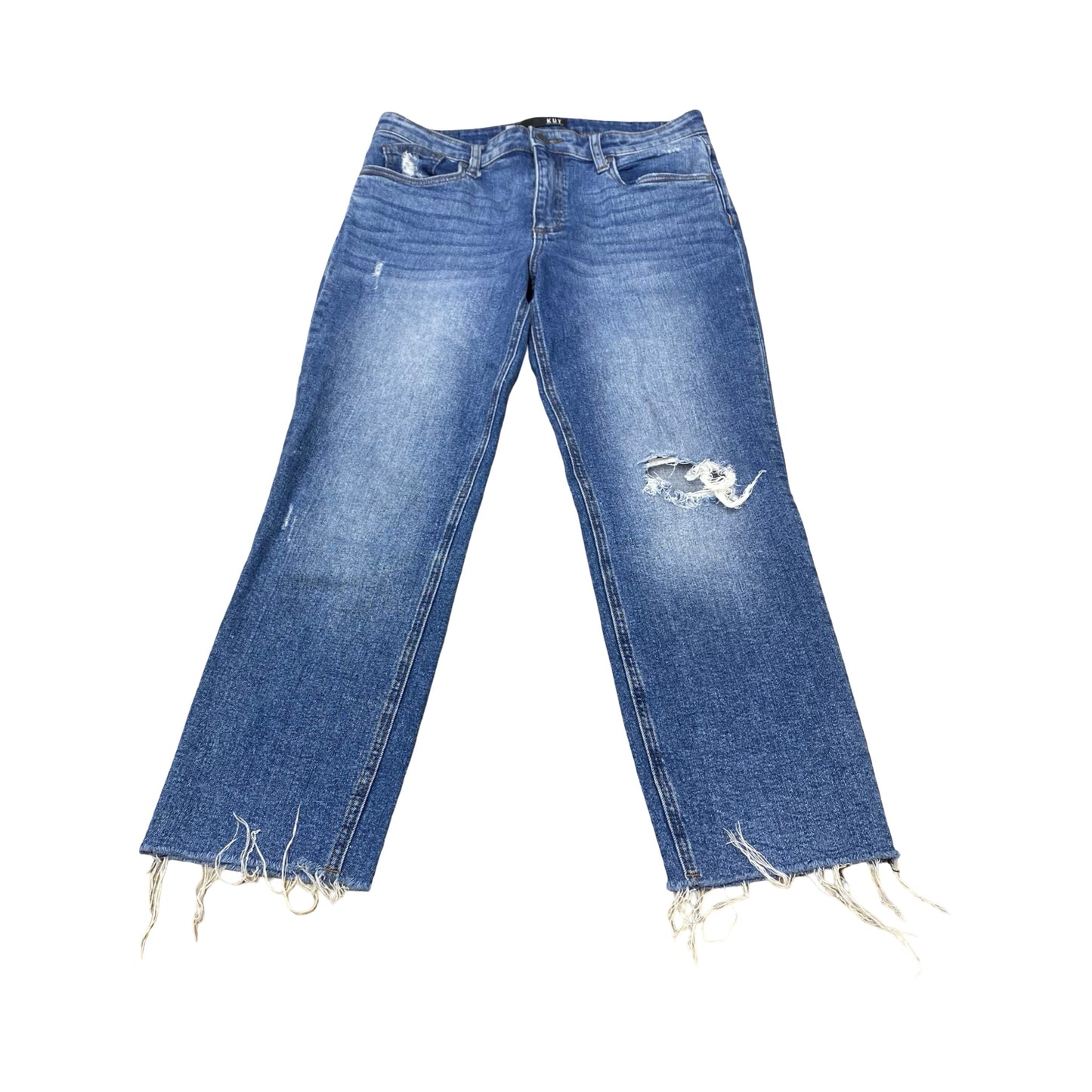 Jeans Straight By Kut In Blue Denim, Size:6