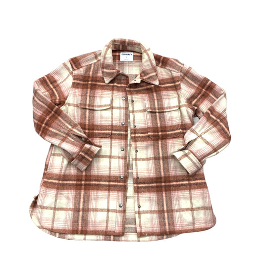 Jacket Shirt By Old Navy In Plaid Pattern, Size:M