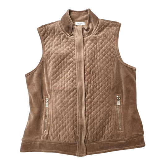 Vest Fleece By Liz And Co In Brown, Size:L
