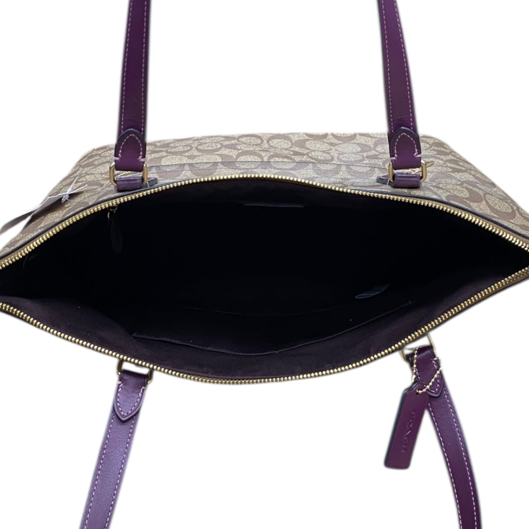 Handbag Designer By Coach In Brown & Purple, Size:Large