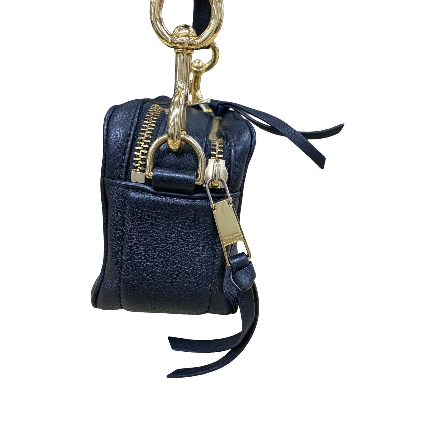 Handbag Designer By Marc Jacobs In Black & Gold, Size:Medium