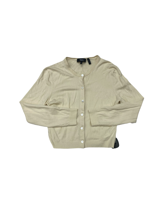Sweater Cardigan Designer By Theory In Cream, Size:S