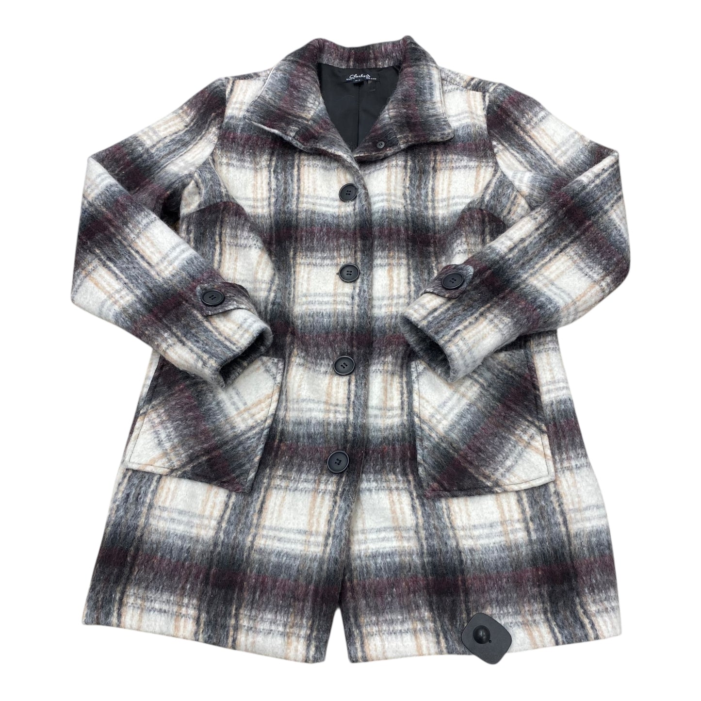 Coat Faux Fur & Sherpa By Charlie B In Plaid Pattern, Size:S
