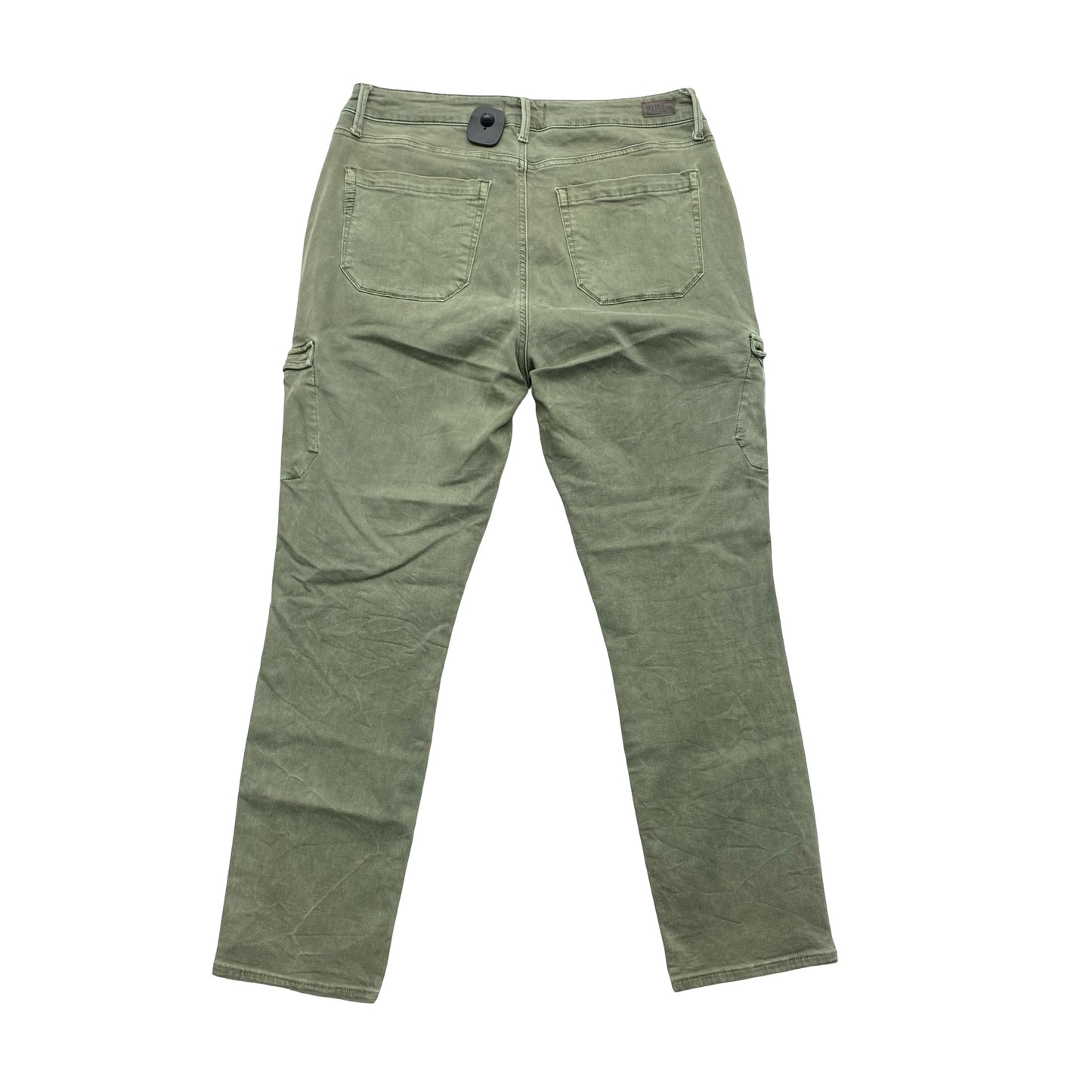 Jeans Straight By Paige In Green Denim, Size:12
