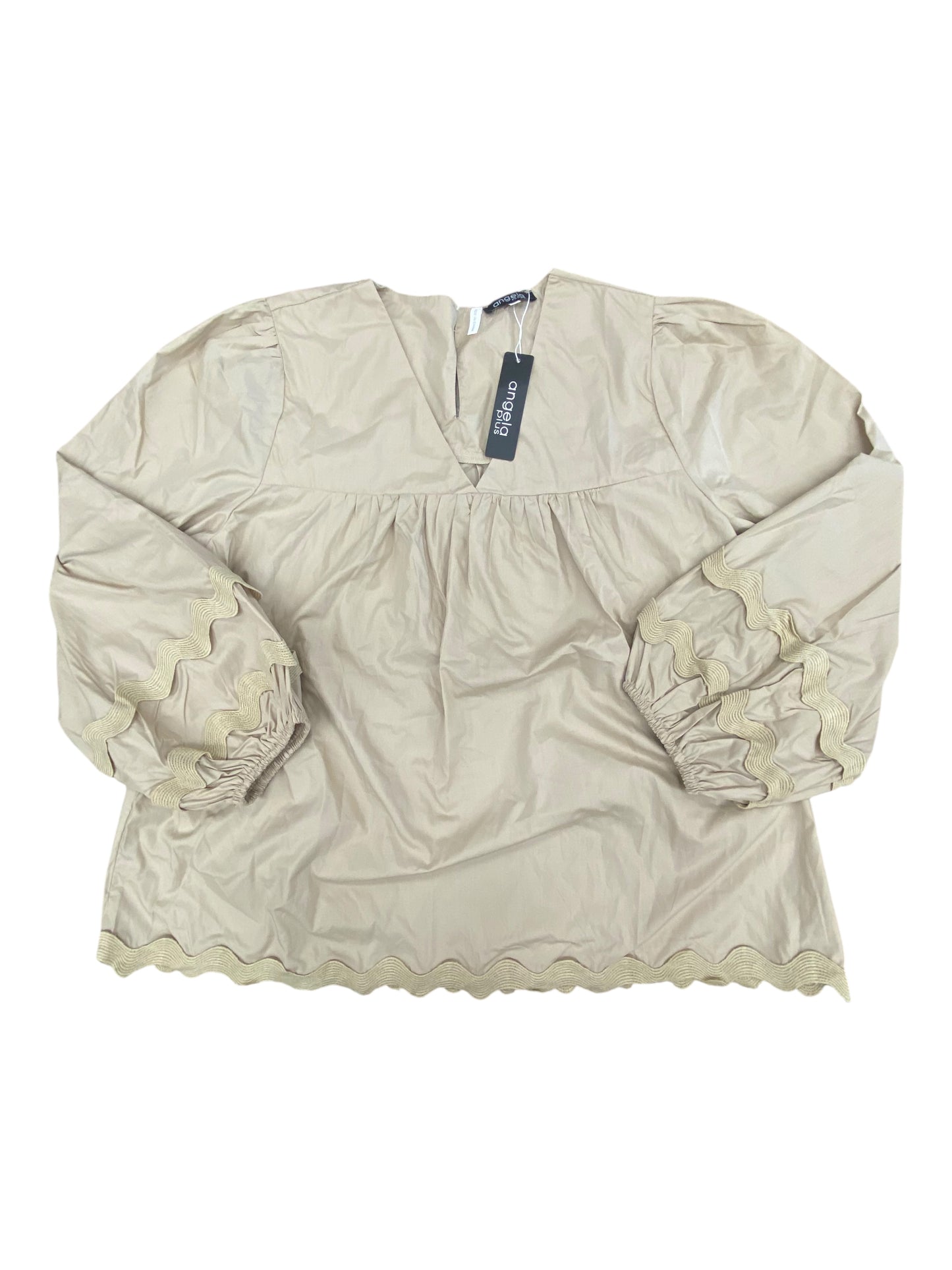 Top Ls By Angela Plus In Brown, Size:2X