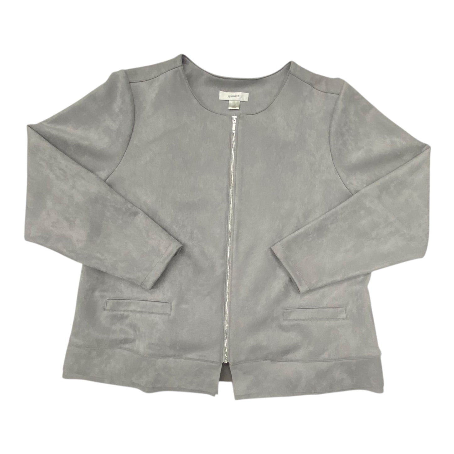 Blazer By Cj Banks In Grey, Size:1X