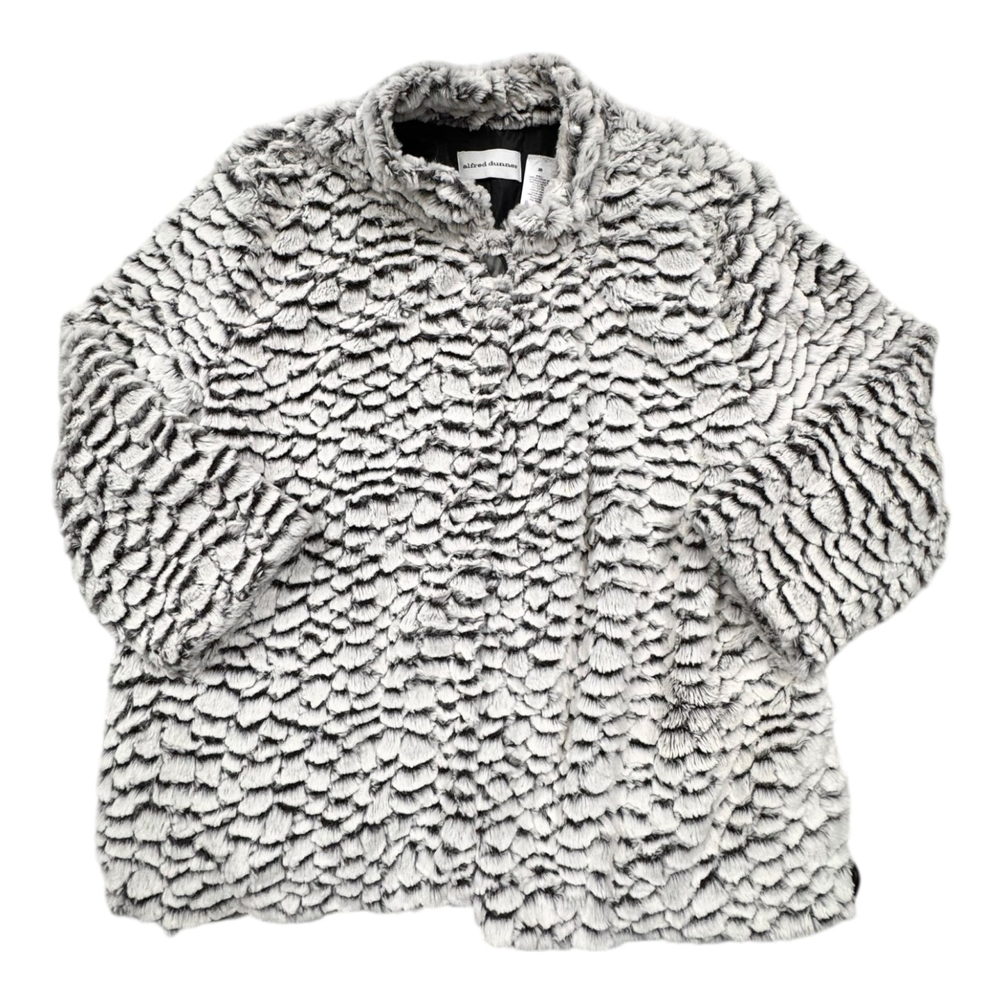 Coat Faux Fur & Sherpa By Alfred Dunner In Grey & White, Size:20
