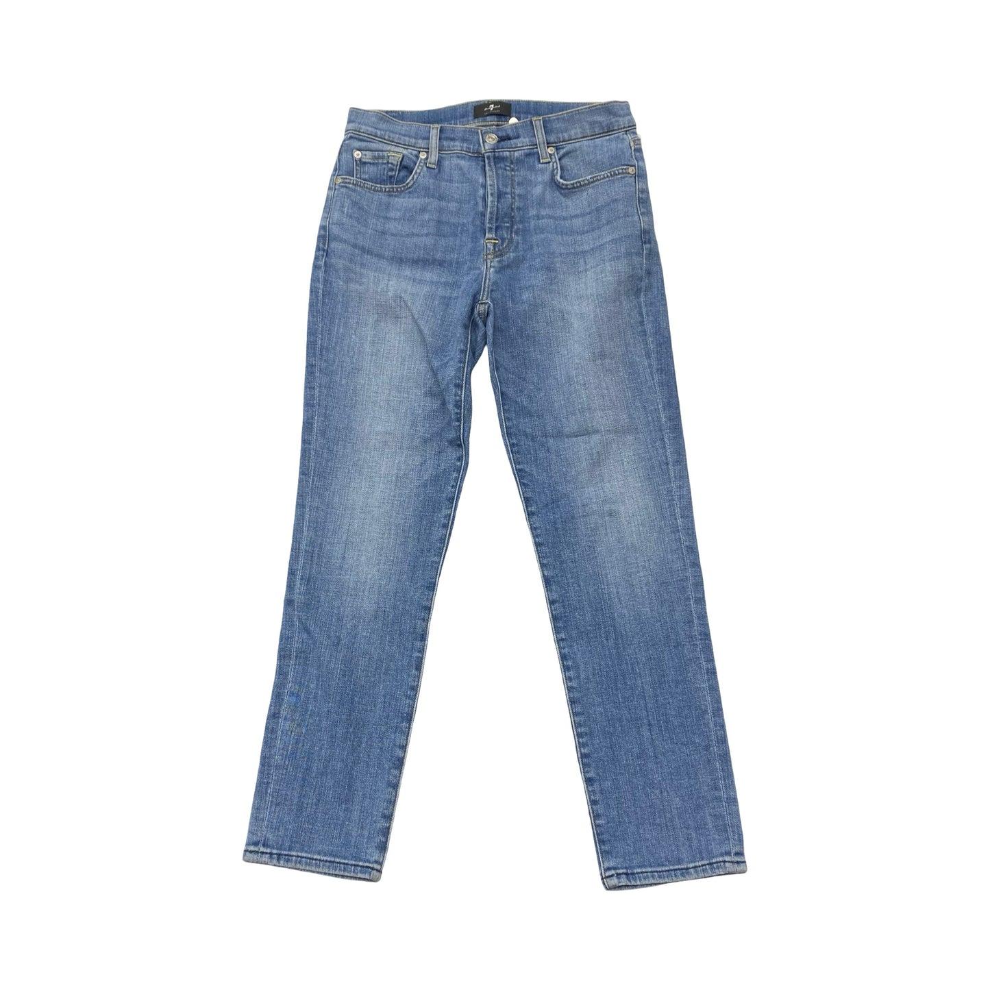 Jeans Boot Cut By 7 For All Mankind In Blue Denim, Size:4