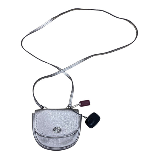 Handbag Designer By Coach In Silver, Size:Small