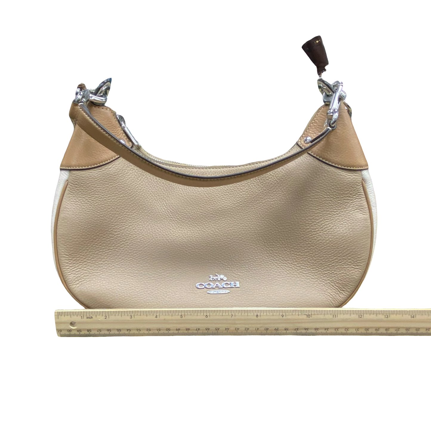 Handbag Designer By Coach In Beige, Size:Medium