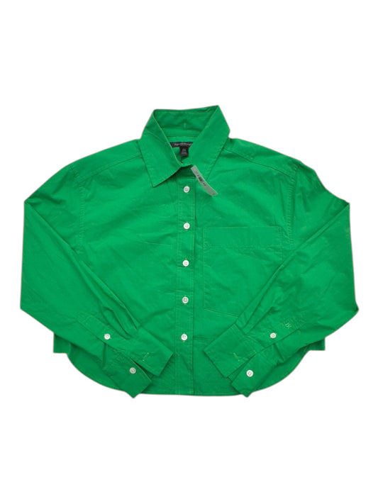 Cropped Top Ls By Banana Republic In Green, Size:Xs