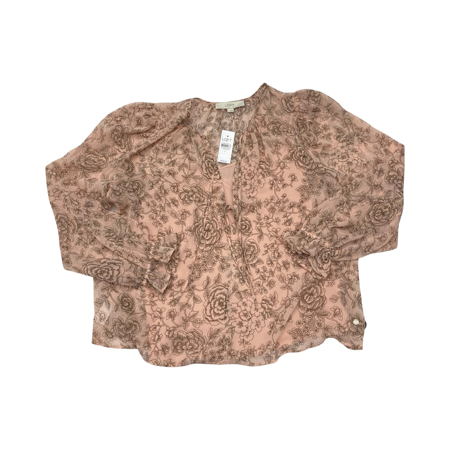Top Ls By Loft In Floral Print, Size:L
