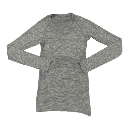 Athletic Top Ls Crewneck By Lululemon In Grey, Size:4