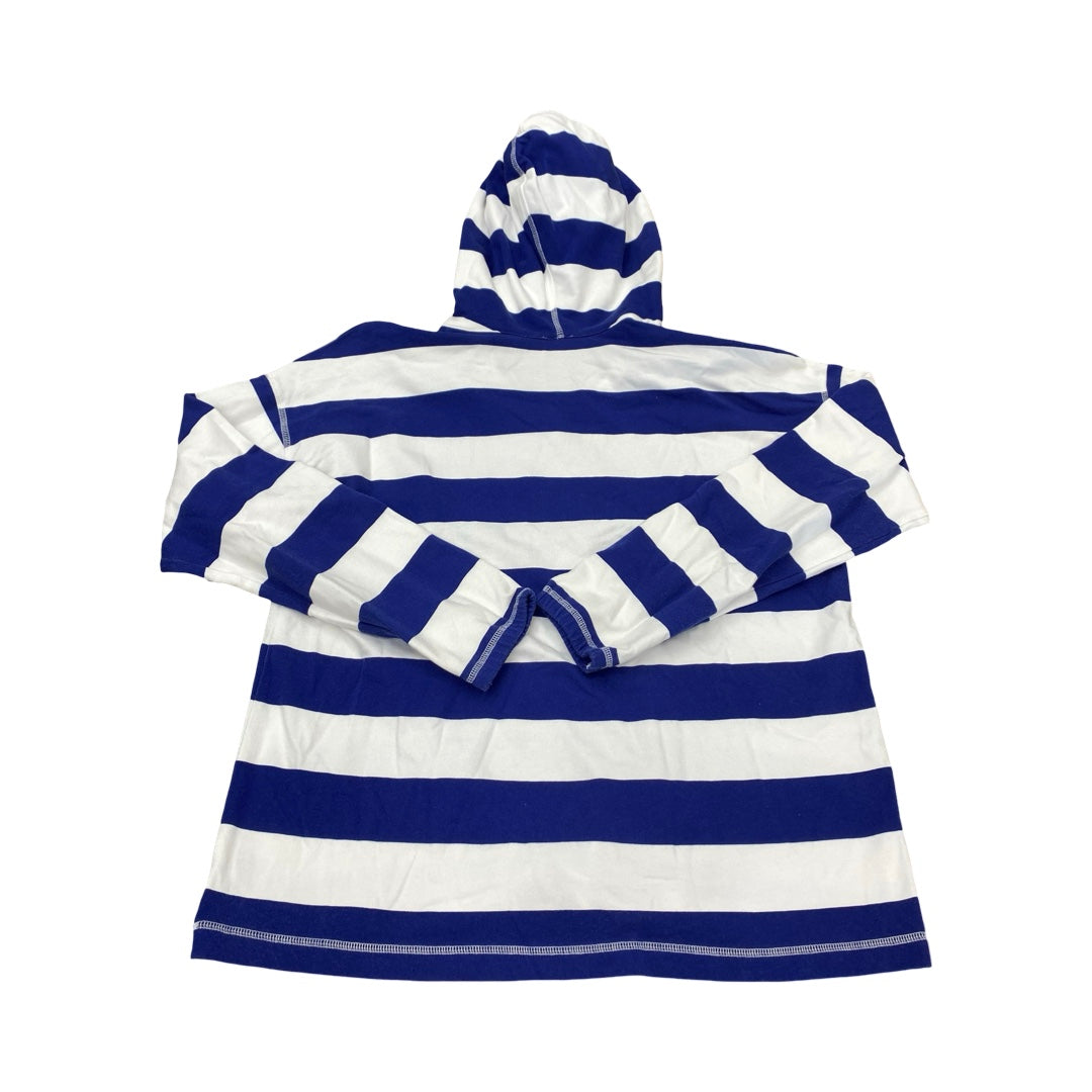 Sweatshirt Hoodie By Talbots In Blue & White, Size:L