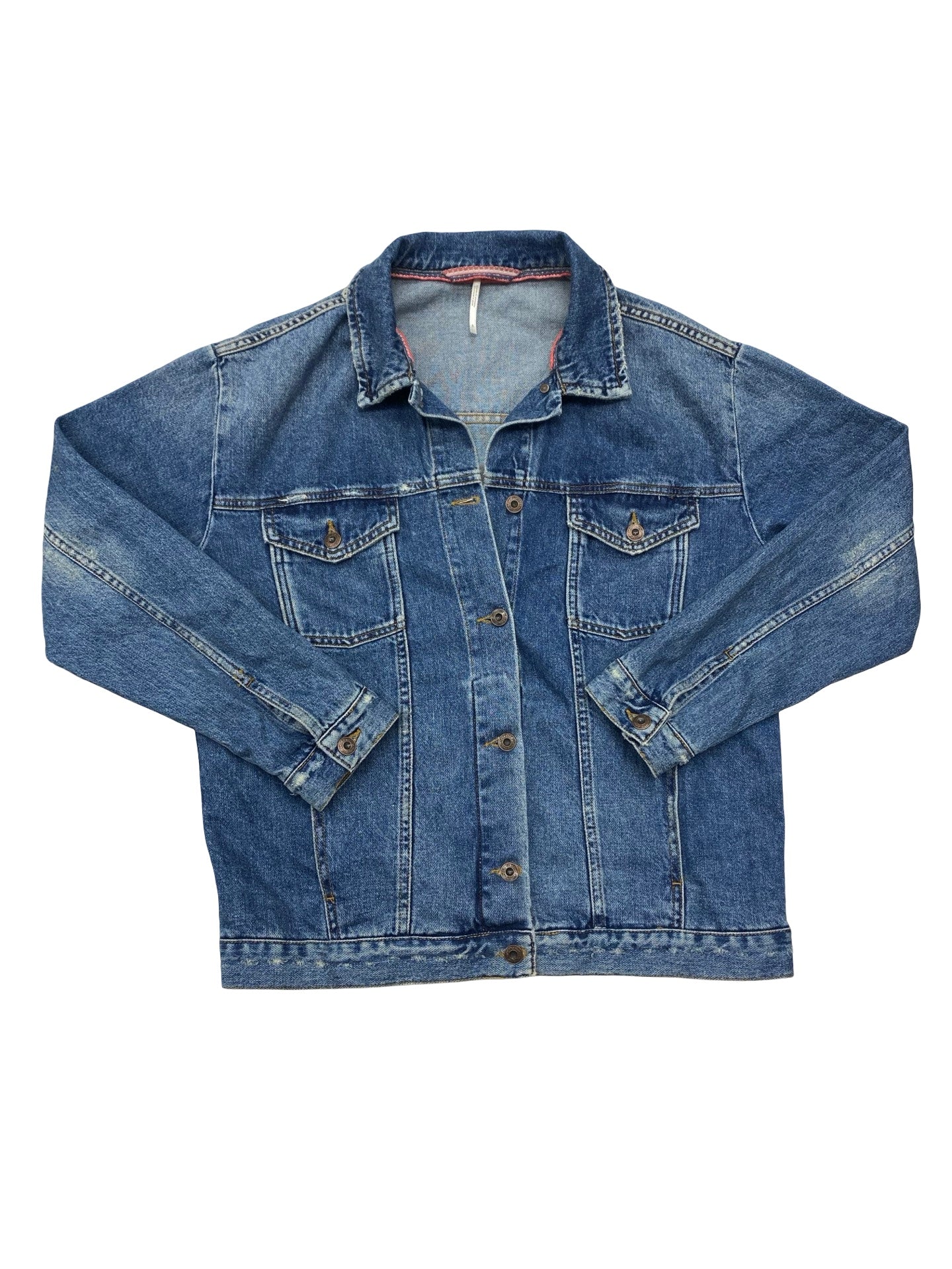 Jacket Denim By Free People In Blue Denim, Size:S