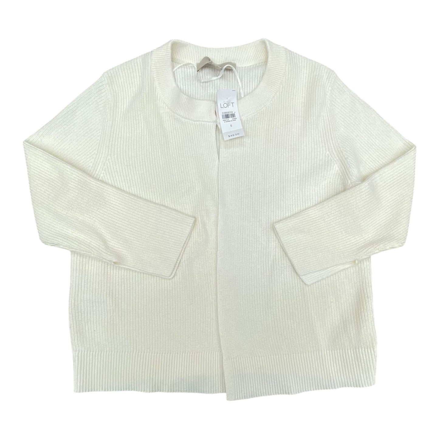Sweater Cardigan By Loft In White, Size:S