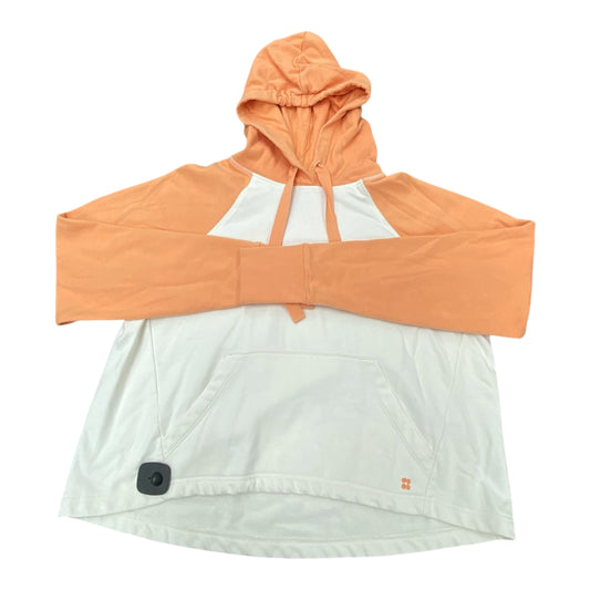 Athletic Sweatshirt Hoodie By Sweaty Betty In Orange & White, Size:M