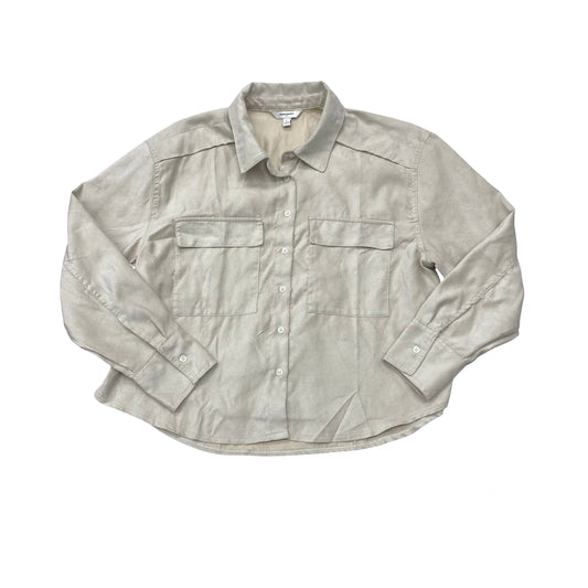 Jacket Shirt By Banana Republic In Beige, Size:L