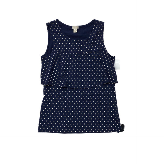 Top Sleeveless By J. Crew In Blue & White, Size:Xs