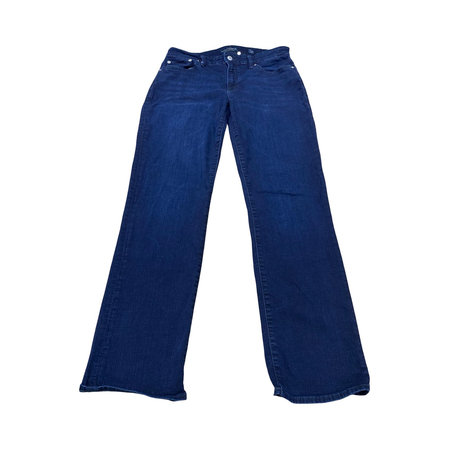 Jeans Straight By Lucky Brand In Blue Denim, Size:10