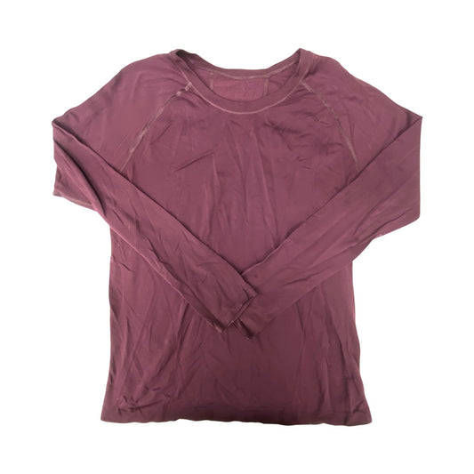 Athletic Top Ls Collar By Athleta In Maroon, Size:L