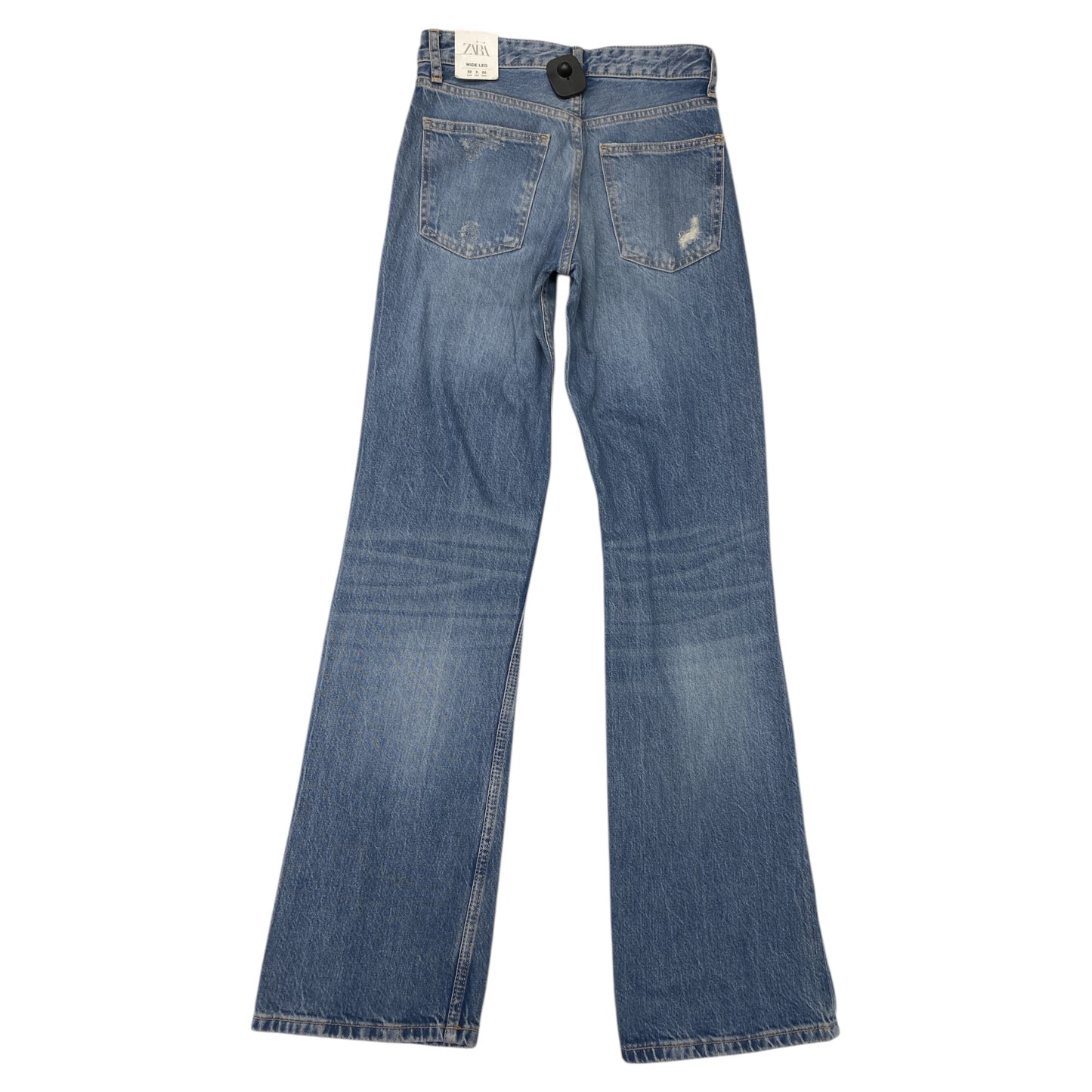 Jeans Wide Leg By Zara In Blue Denim, Size:0