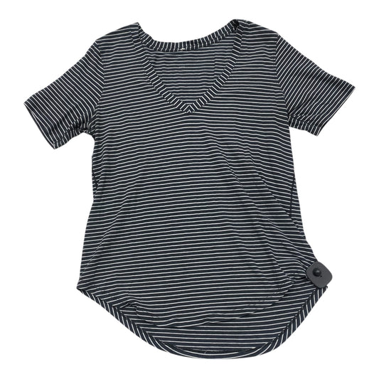 Athletic Top Ss By Lululemon In Black & White, Size:M
