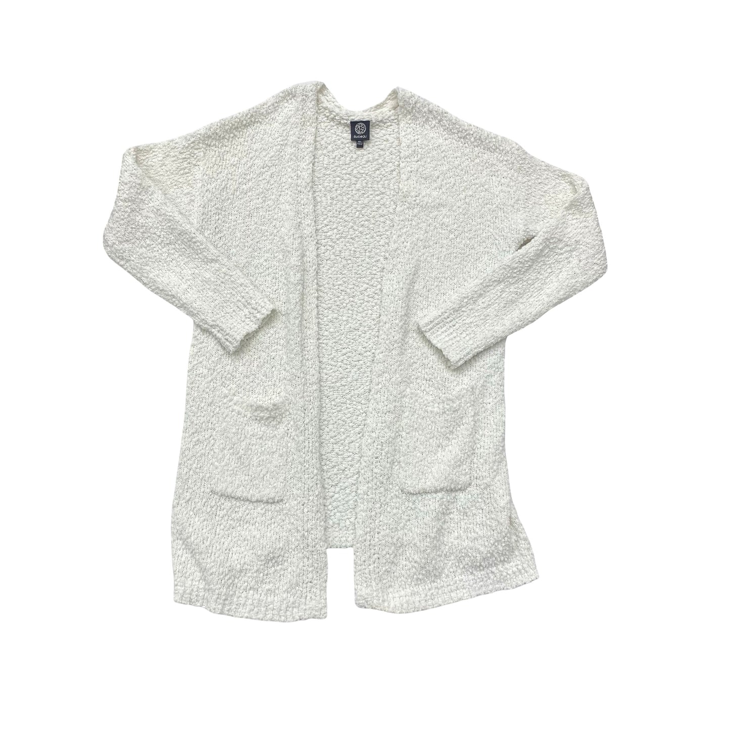 Sweater Cardigan By Bobeau In White, Size:Xl