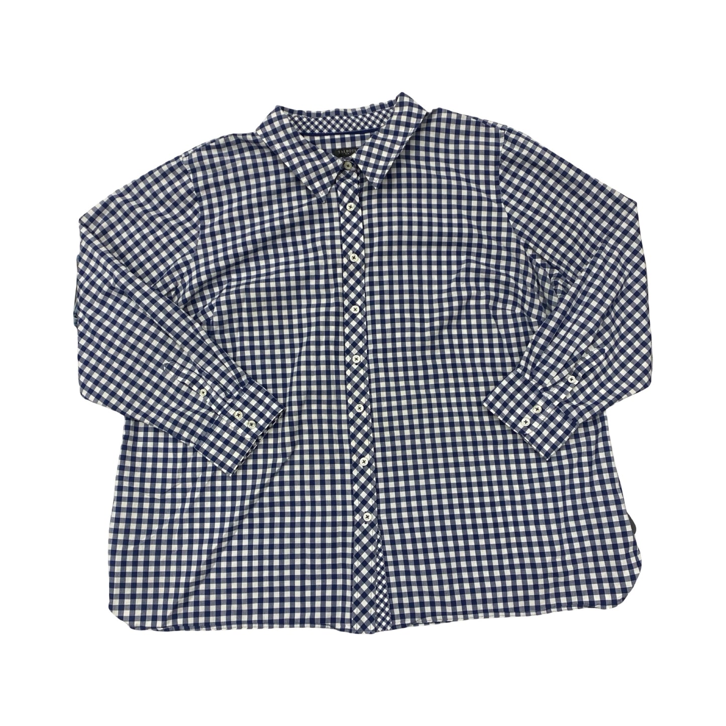 Top Ls By Talbots In Checkered Pattern, Size:3X