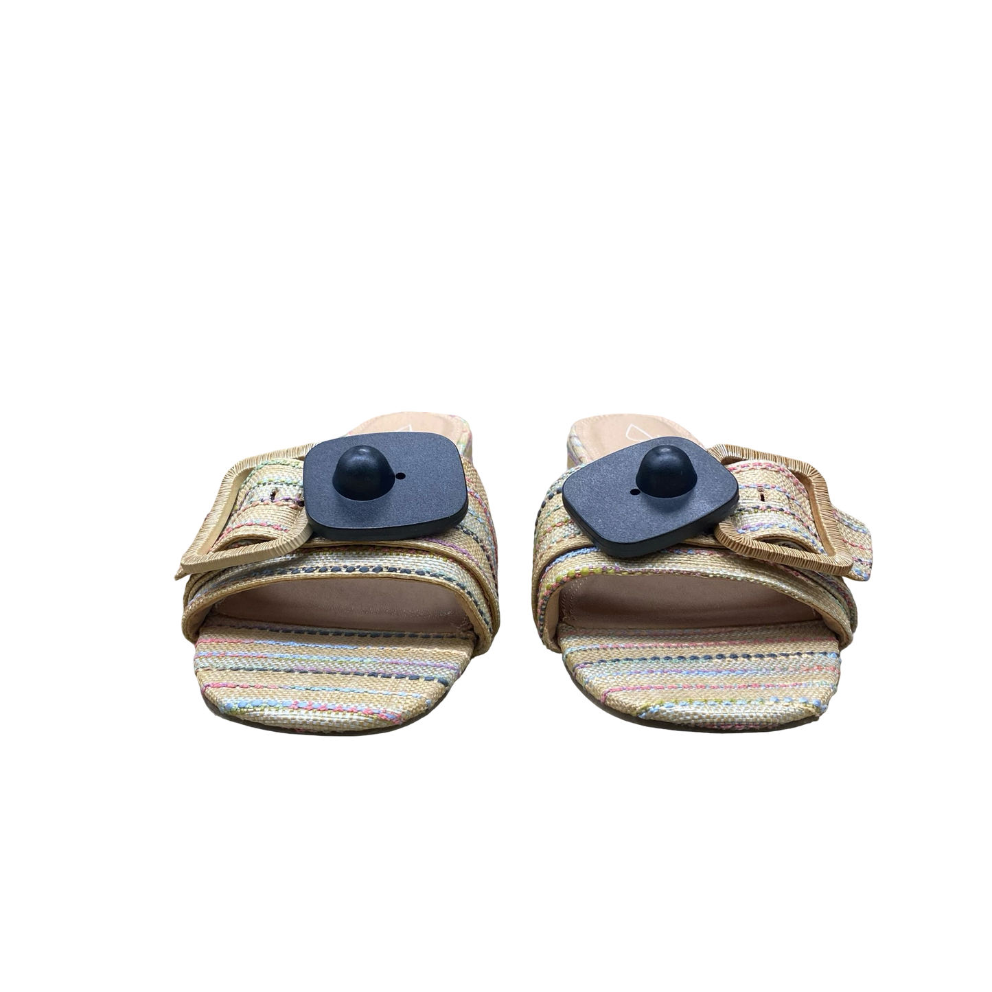 Sandals Heels Block By Joie In Striped Pattern, Size:7.5