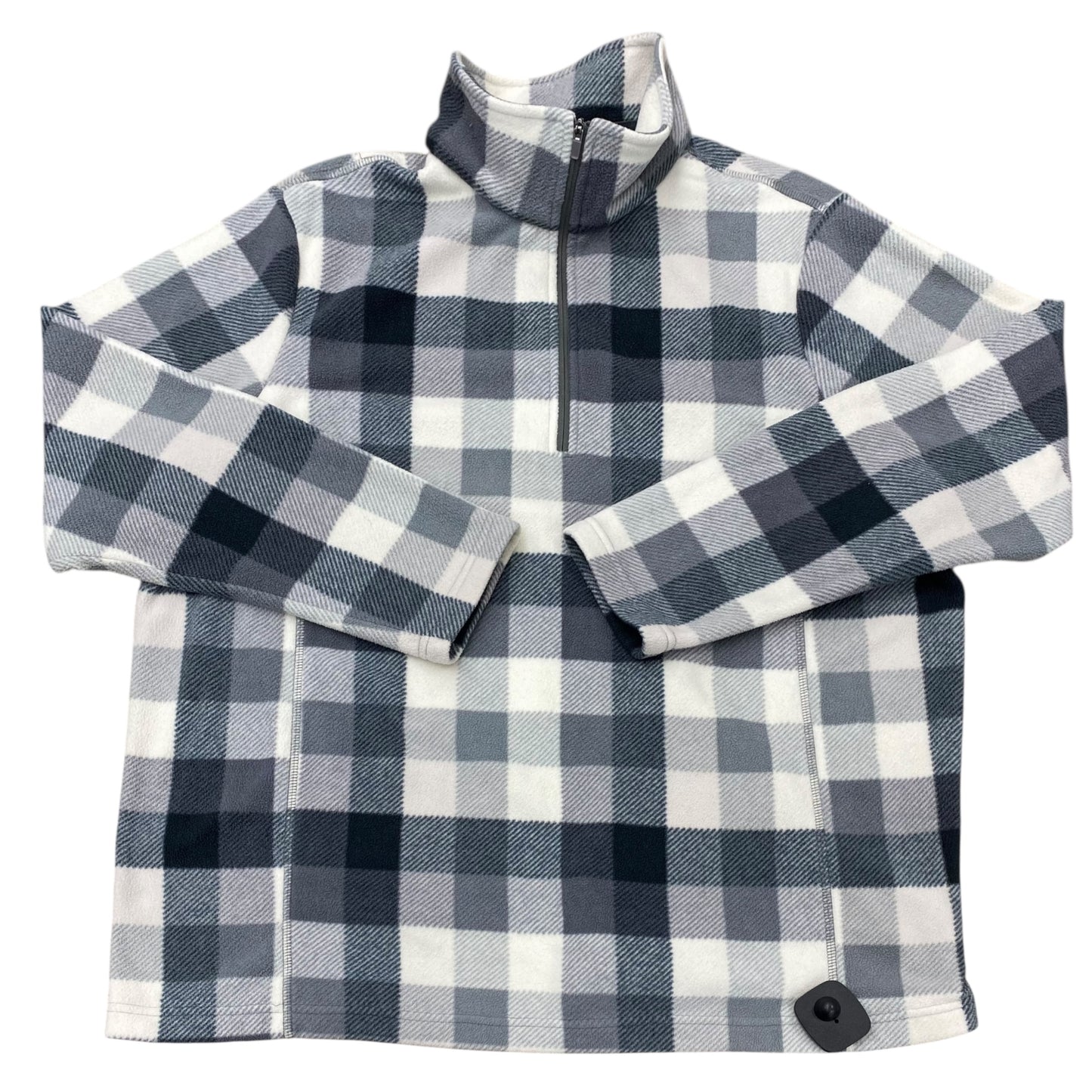 Athletic Fleece By Lands End In Grey & White, Size:1X
