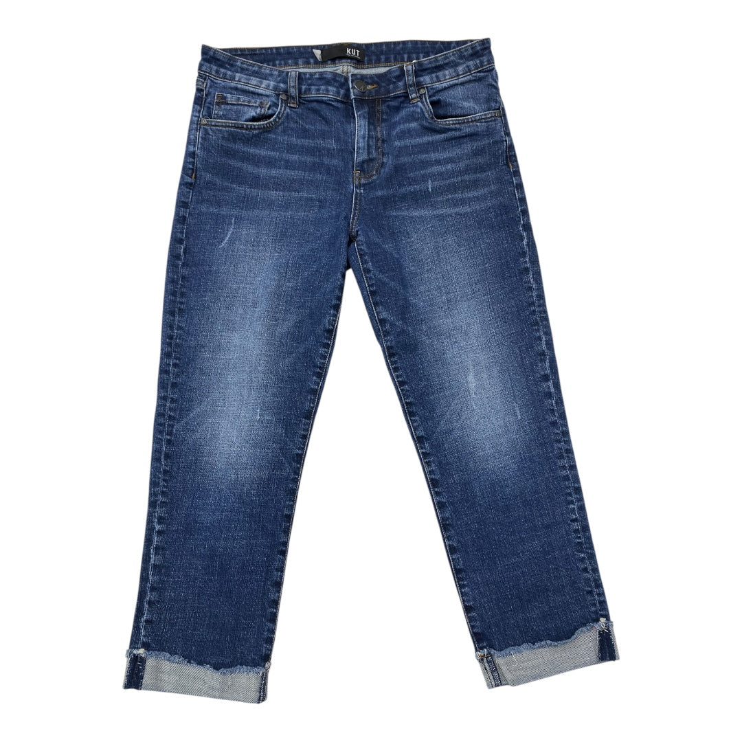 Jeans Straight By Kut In Blue Denim, Size:8
