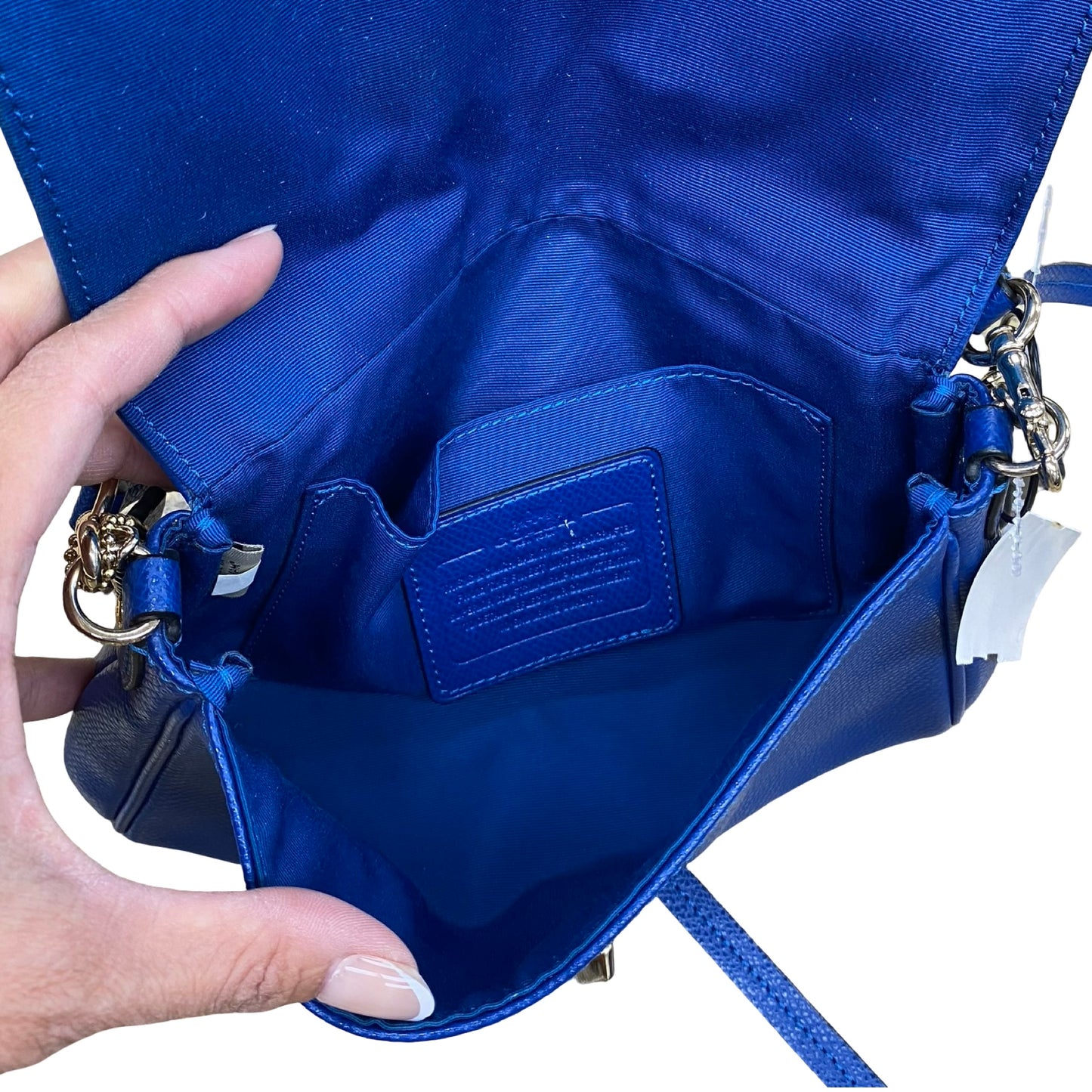 Handbag Designer By Coach In Blue, Size:Small