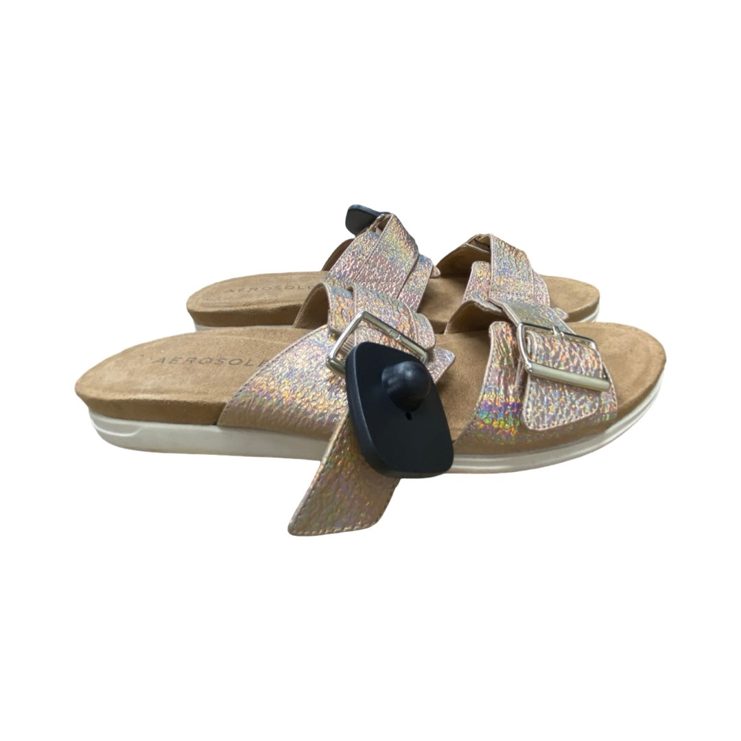 Sandals Flats By Aerosoles In Gold, Size:11