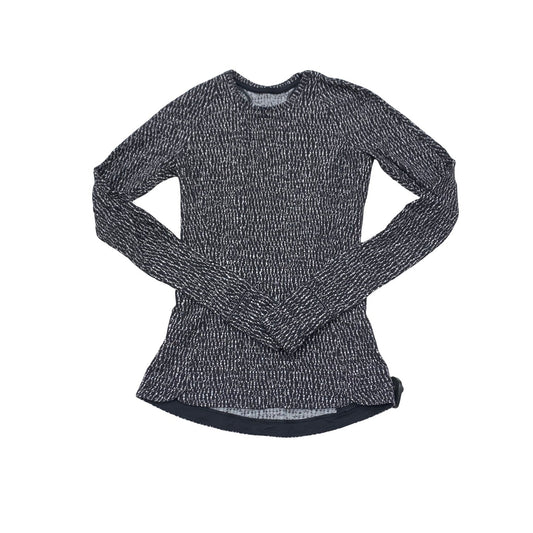 Athletic Top Ls Crewneck By Lululemon In Black & White, Size:4
