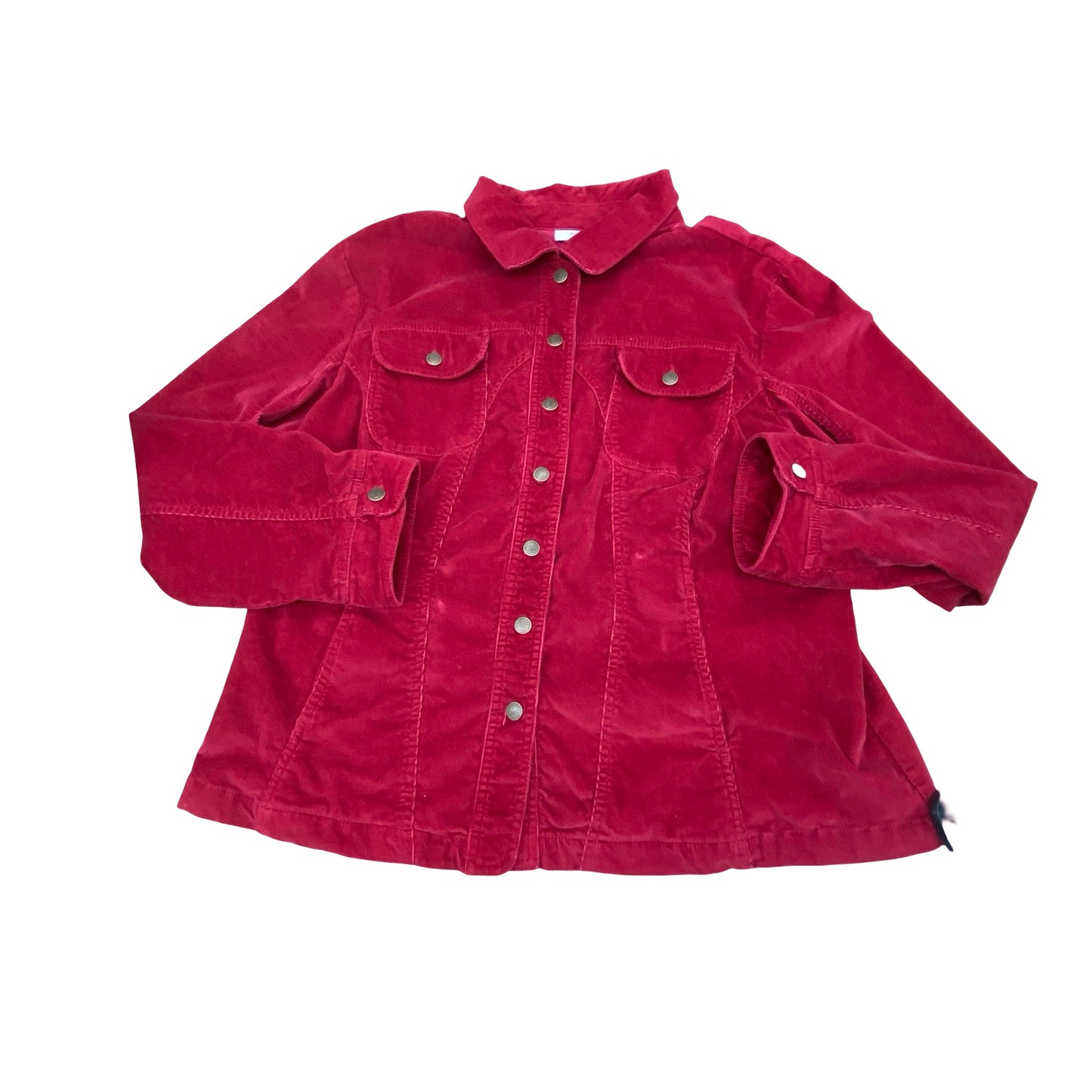 Jacket Shirt By Dressbarn In Red, Size:1X