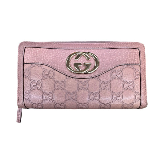 Wallet Microguccissima Sukey Luxury Designer By Gucci In Pink, Size:Large