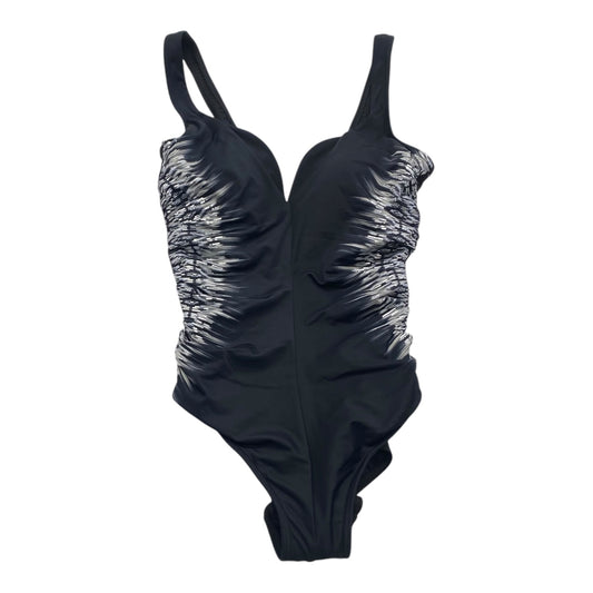 Swimsuit By Miraclesuit In Black & Silver, Size:12