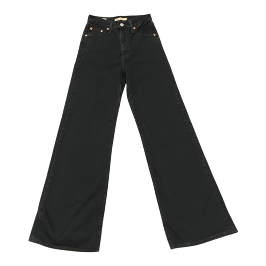 Jeans Wide Leg By Levis In Black, Size:0