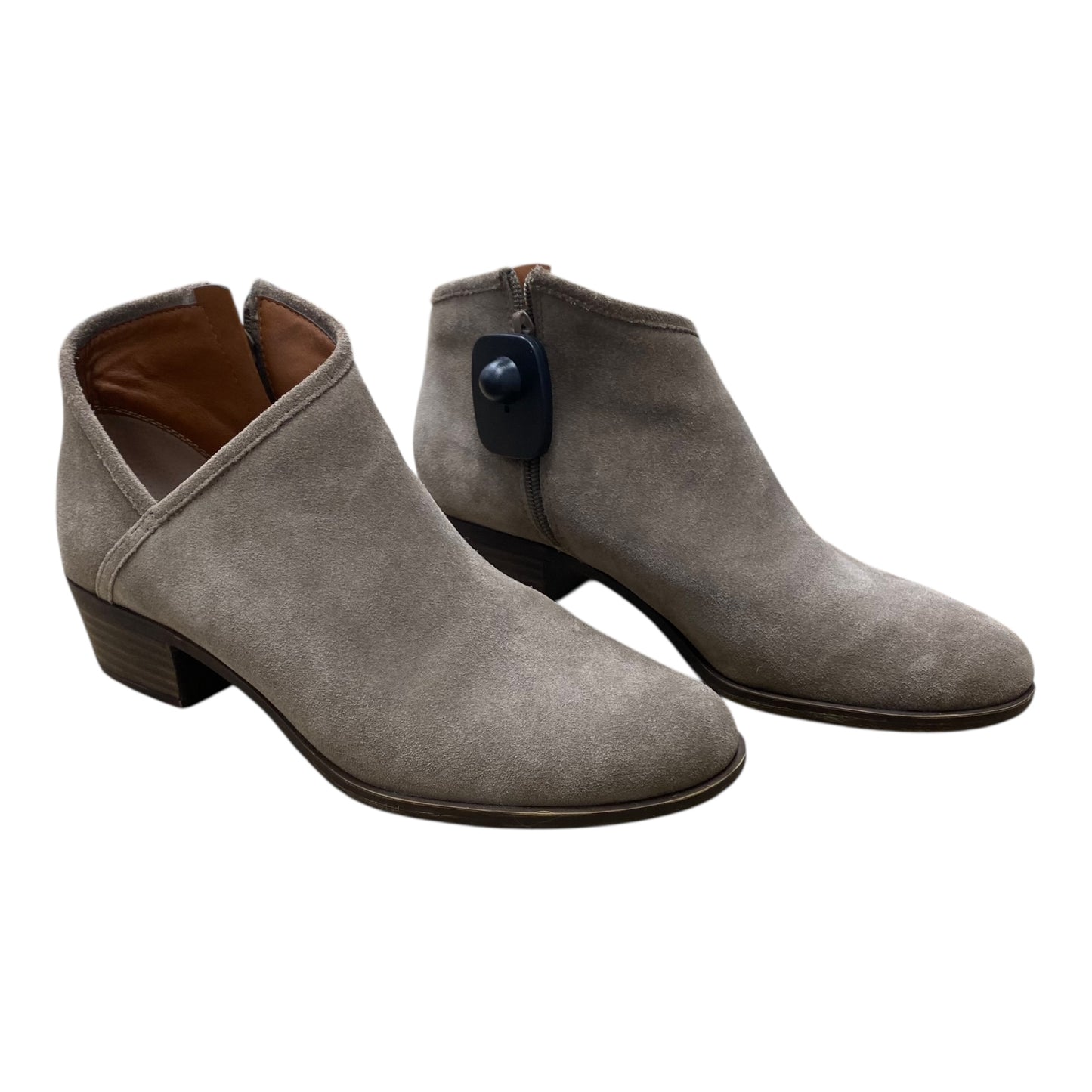 Boots Ankle Heels By Lucky Brand In Taupe, Size:10
