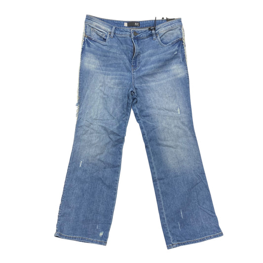 Jeans Flared By Kut In Blue Denim, Size:16