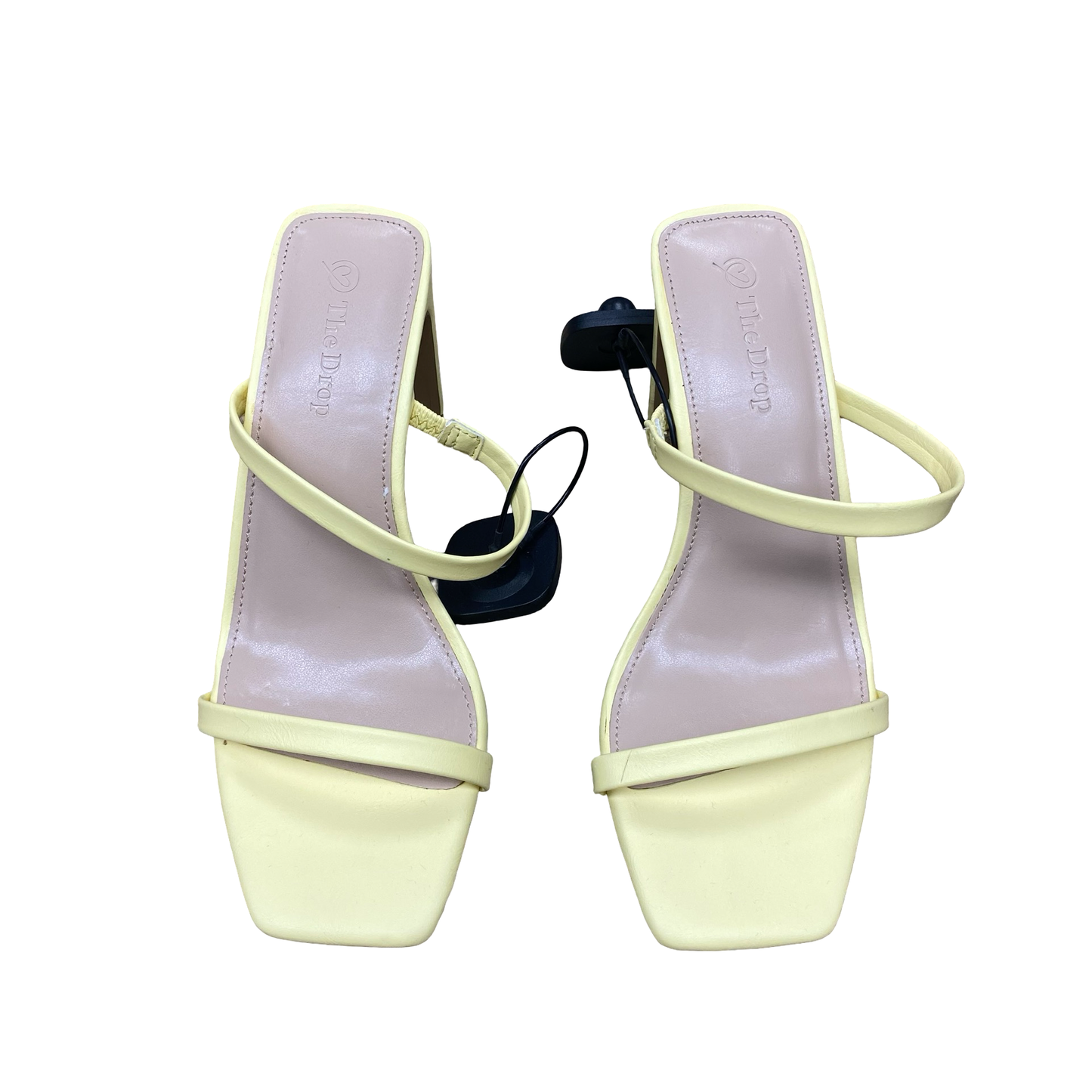 Sandals Heels Kitten By The Drop In Yellow, Size:6