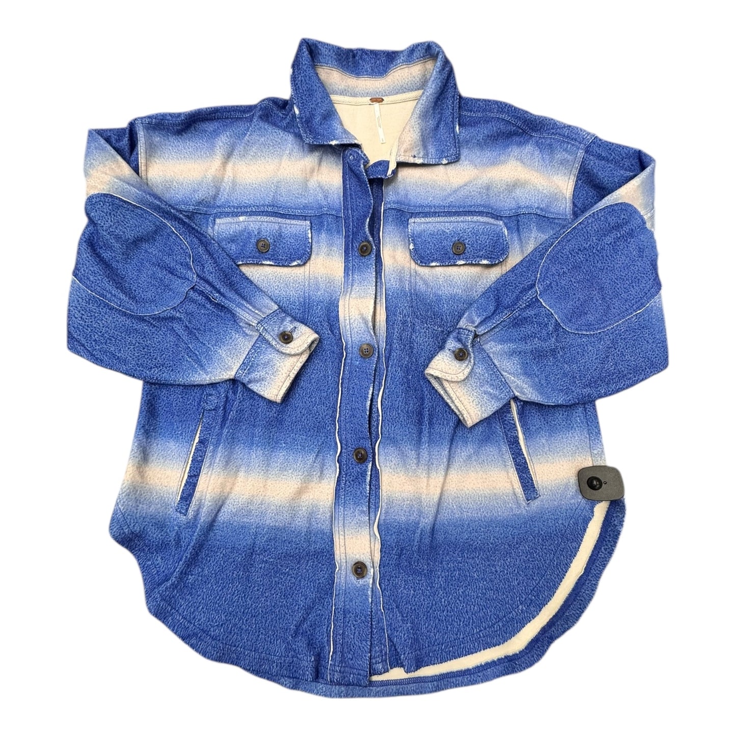 Jacket Shirt By Free People In Blue, Size:S