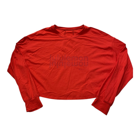 Athletic Top Ls Collar By Lululemon In Red, Size:M