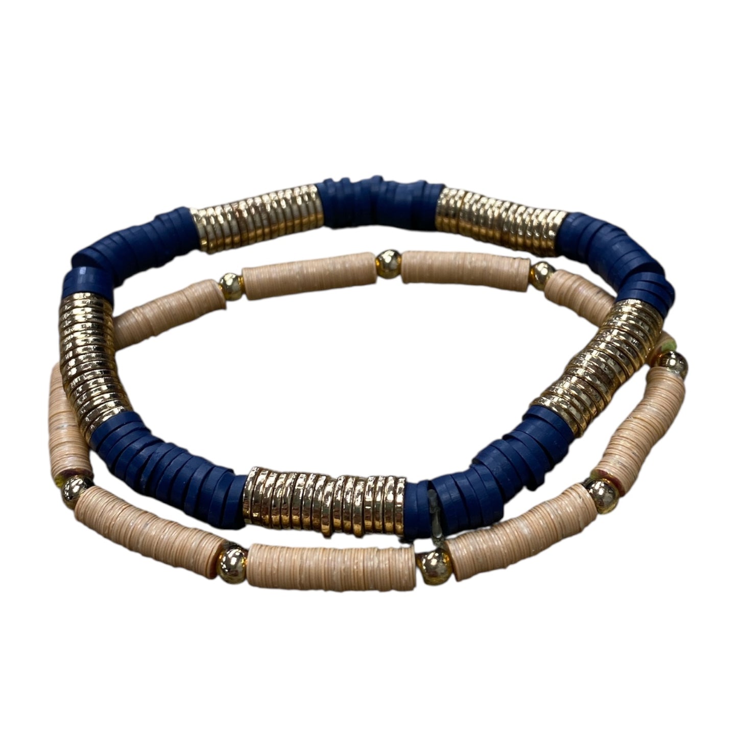 Bracelet Set By Cmc In Blue & Gold, Size:02 Piece Set