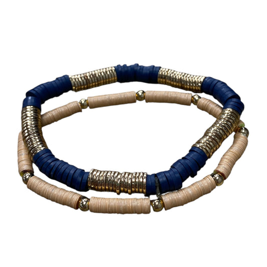 Bracelet Set By Cmc In Blue & Gold, Size:02 Piece Set