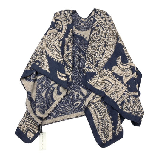 Shawl By Cmc In Blue & Cream, Size:Osfm