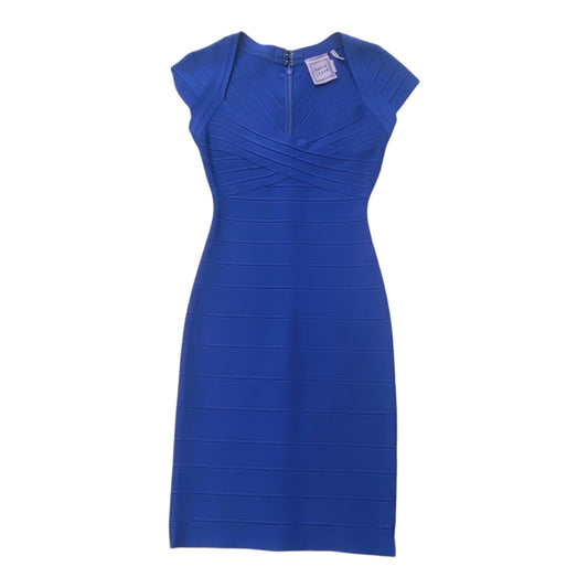Dress Designer By Herve Leger In Blue, Size:S