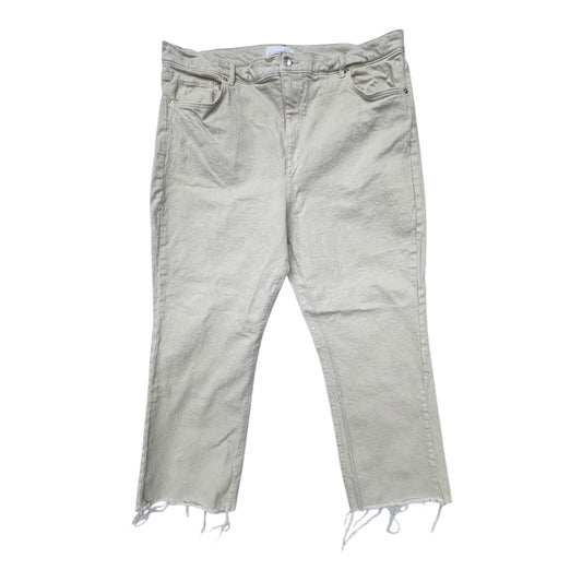 Jeans Straight By Loft In Tan Denim, Size:18